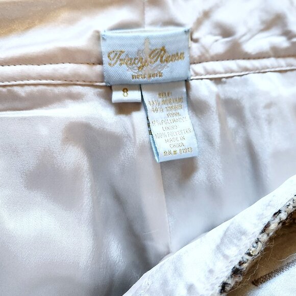 NWOT Y2K Tracy Reese Wool Pants, Wide Leg Trousers, Lined Tweed Cuffed Slacks - Picture 14 of 14